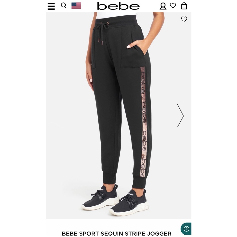 Bebe women’s sequin stripe jogger